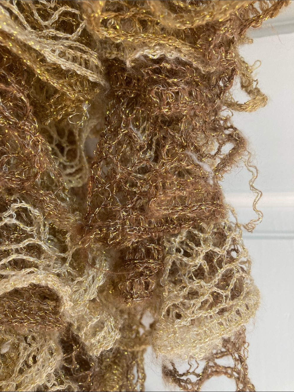 Gold Ruffle Decorative Scarf - Picture 3 of 3